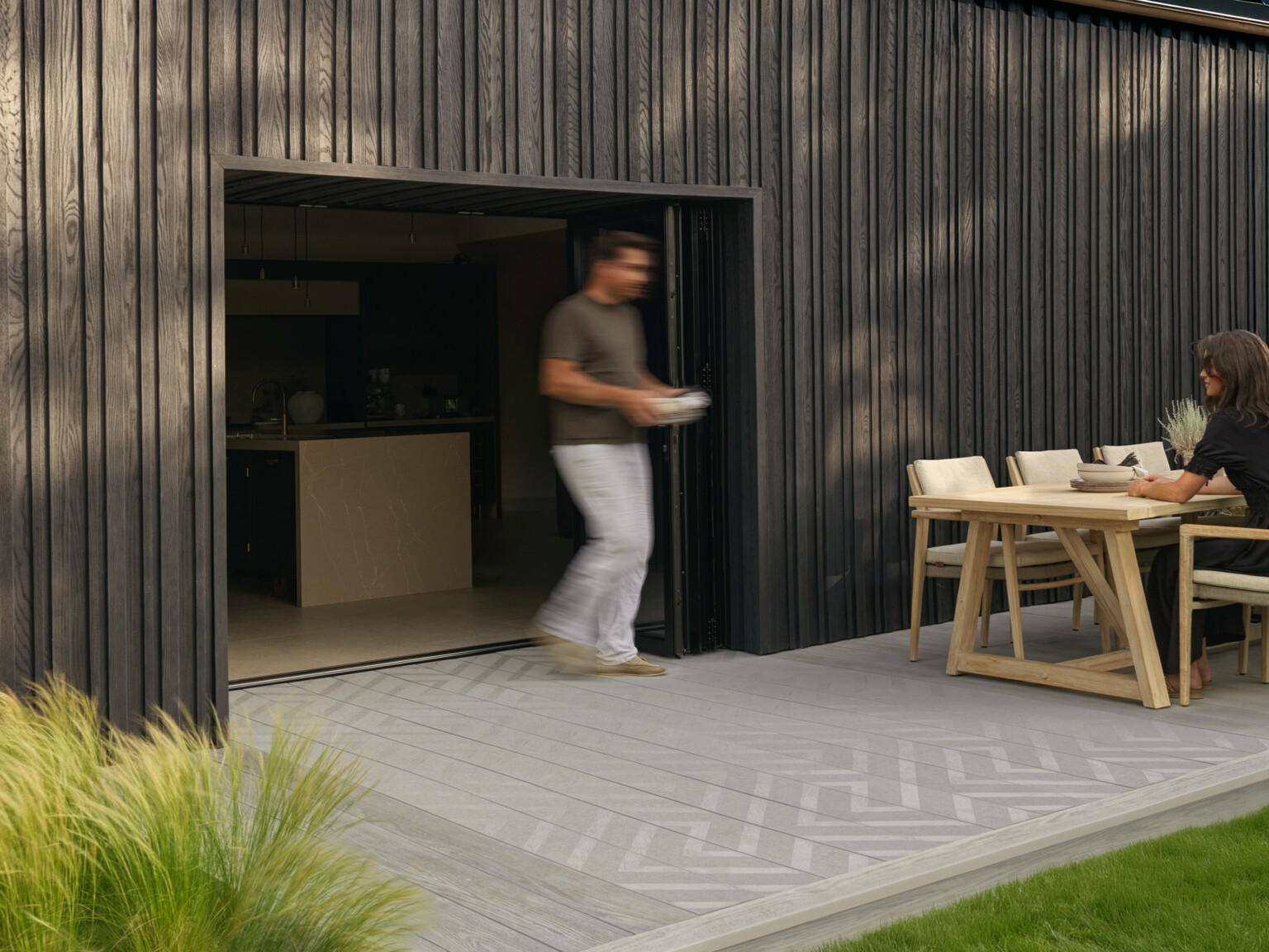 Millboard decking in Smoked Oak