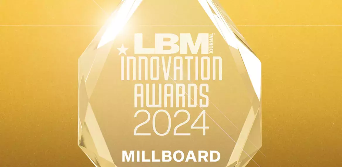 Color graphic of award presented to Millboard by LBM Journal
